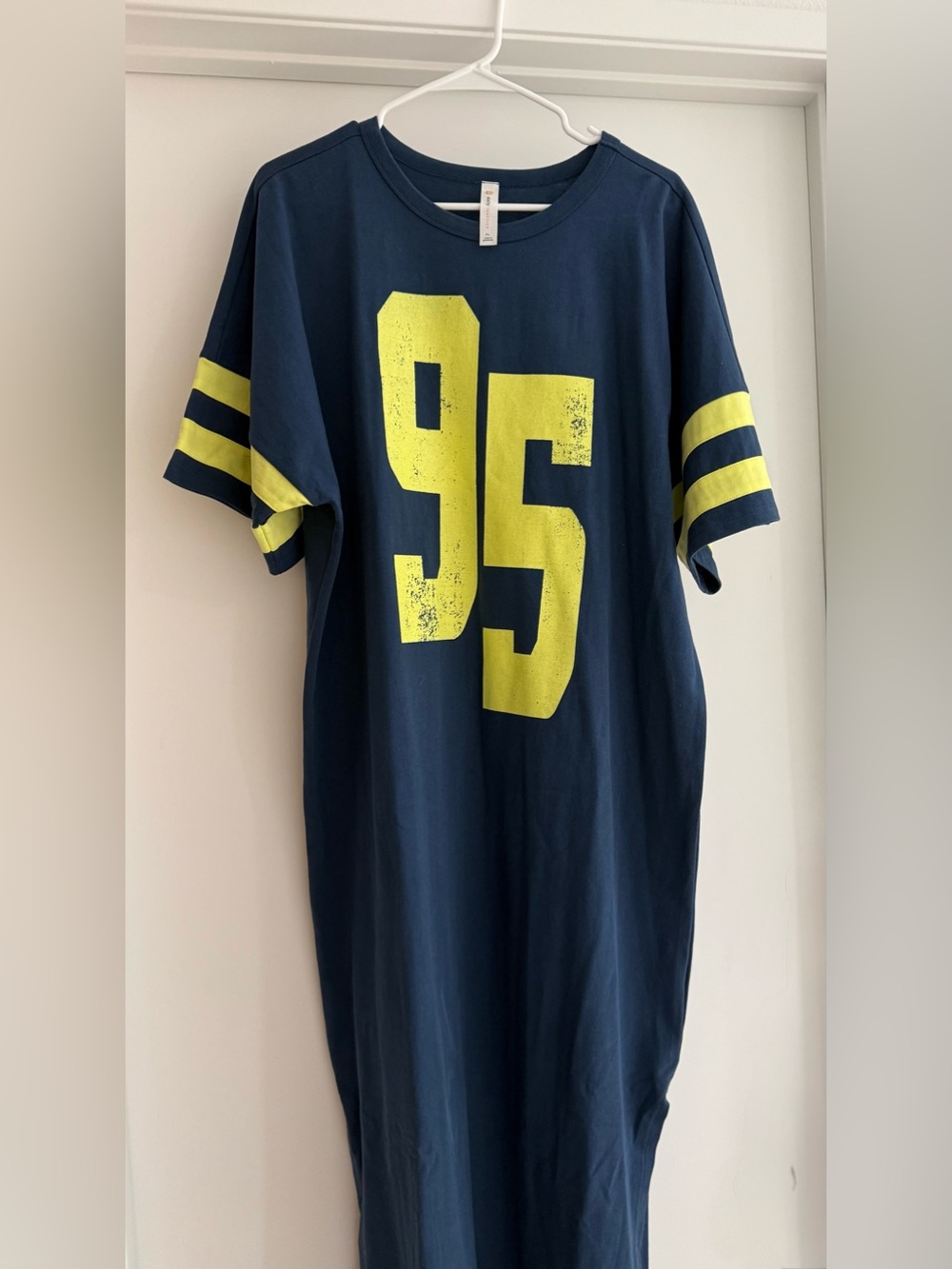 Women's Navy Blue Jersey Dress with Yellow '95' Graphic